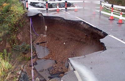 Hole in the road in Gairloch
