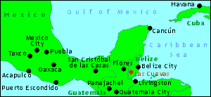 Map of part of Central America